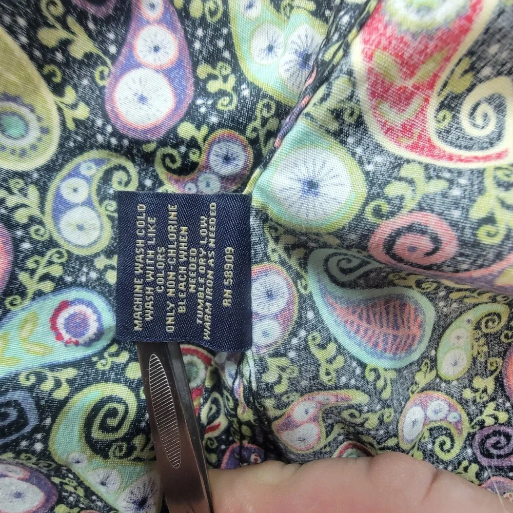Cremieux Premium Denim Mens Large Paisley Stretch Button Down Shirt Multi-Color